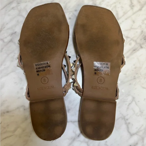 Steve Madden Skyler Tan Studden Sandals 8 WORN ONCE - Picture 7 of 14
